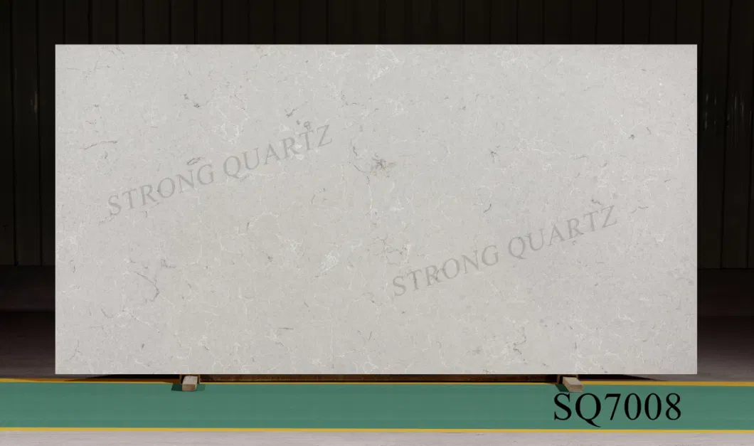 Foshan Small Grain Grey Quartz Stone Slab for Island/Kitchen/Table/Vanity Top