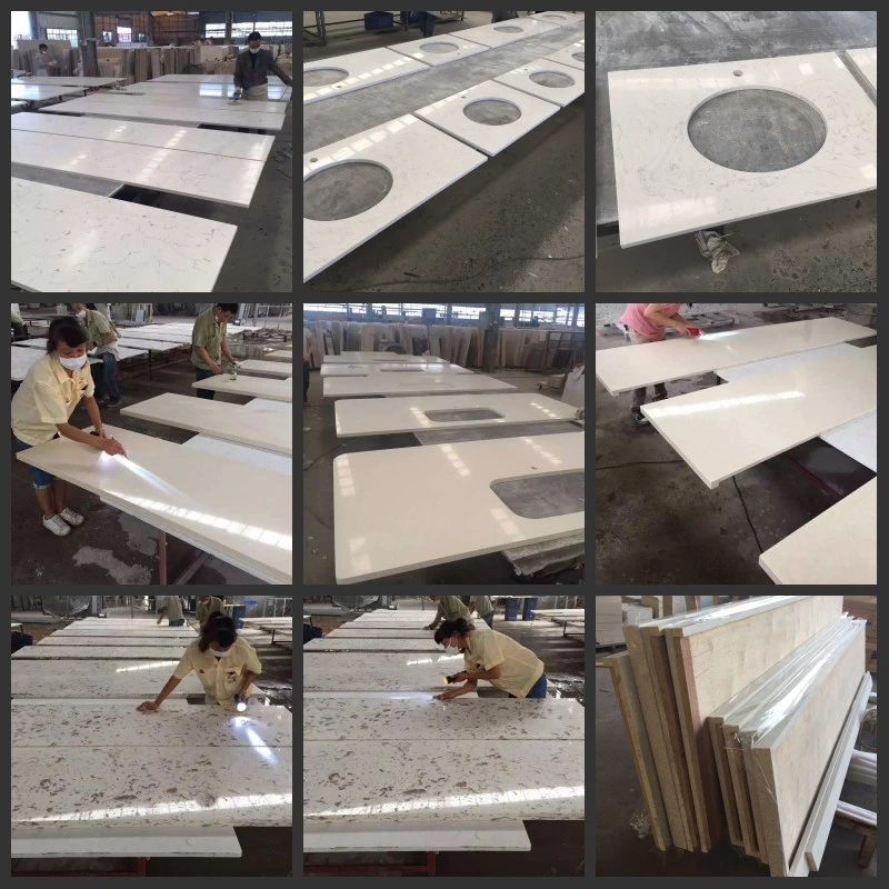 China Manufacturer Carrara Grey Color Artificial Quartz Stone Slabs